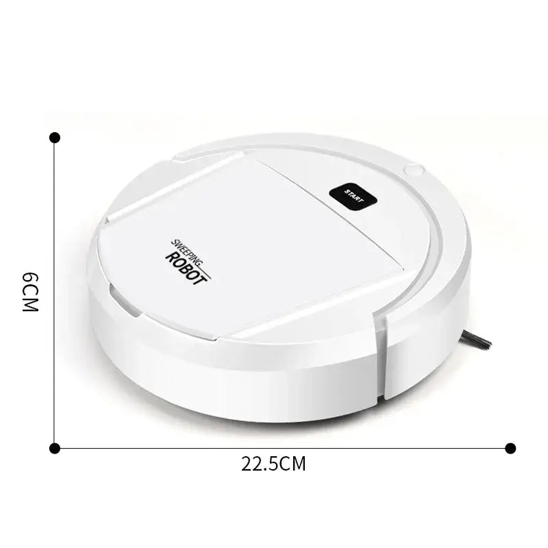 Automatic robot vacuum cleaner dimensions with 6cm height and 22.5cm diameter for efficient cleaning.