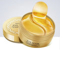 60pcs 24K Gold Collagen Anti-Aging Eye Mask jar with golden eye patch for rejuvenating and hydrating the under-eye area.