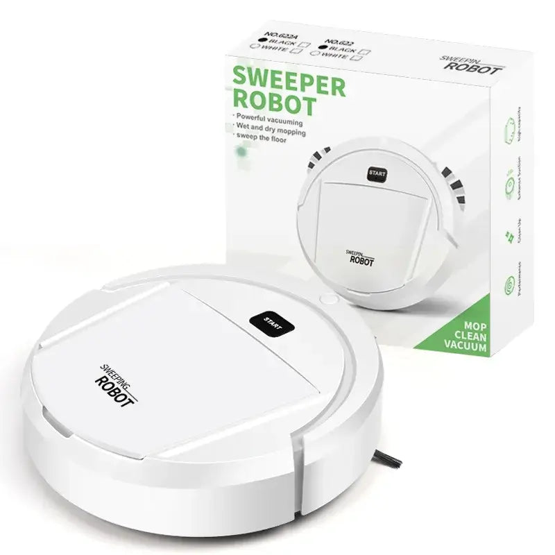 Automatic robot vacuum cleaner with multifunctional sweeping and mopping features.
