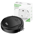 Automatic robot vacuum cleaner with powerful suction and mop features, shown with packaging.