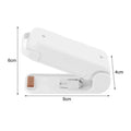 Mini Heat Bag Sealing Machine in compact design with dimensions 9cm x 6cm x 4cm for easy food sealing.