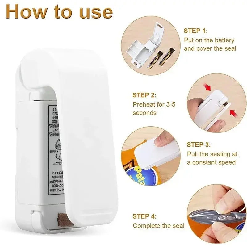 Step-by-step guide on using the Mini Heat Bag Sealing Machine for airtight sealing.